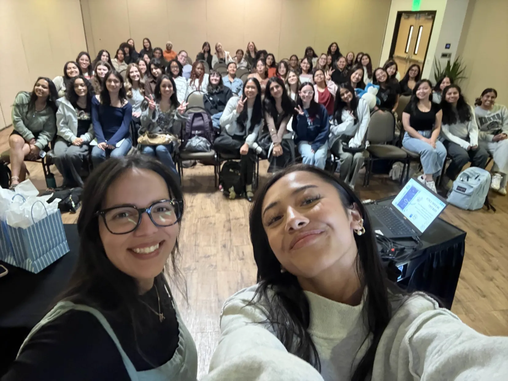 Girls Who Code members connecting with industry professionals